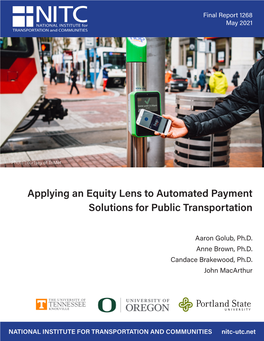 Applying an Equity Lens to Automated Payment Solutions for Public Transportation