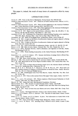 Status and Distribution of Alaska Birds 93