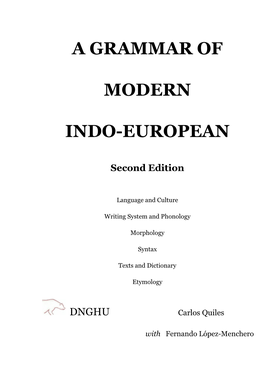 A Grammar of Modern Indo-European