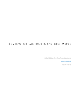 Review of Metrolinx's Big Move