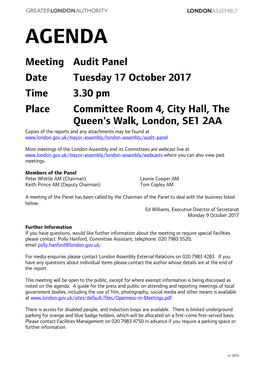 (Public Pack)Agenda Document for Audit Panel, 17/10/2017 15:30