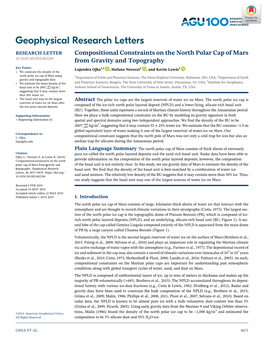 Compositional Constraints on the North Polar Cap of Mars From