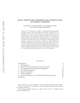 Arxiv:Math/0605115V3 [Math.AG] 22 Apr 2008 Rjc MTM2005-05754