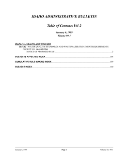 Idaho Administrative Bulletin