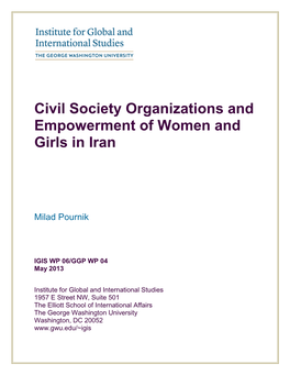 Civil Society Organizations and Empowerment of Women and Girls in Iran