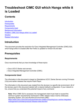 Troubleshoot CIMC GUI Which Hangs While It Is Loaded