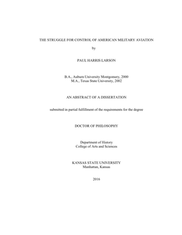 The Struggle for Control of American Military Aviation