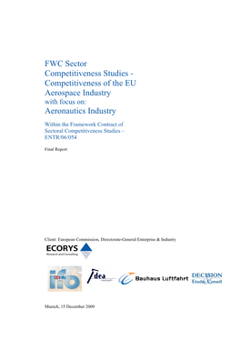 Competitiveness of the EU Aerospace Industry with Focus On: Aeronautics Industry