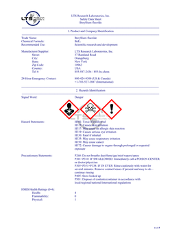 Bef2 Recommended Use: Scientific Research and Development