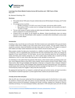 Learnings from Stock Market Crashes Across 68 Countries and ~1900 Years of Data May 2019