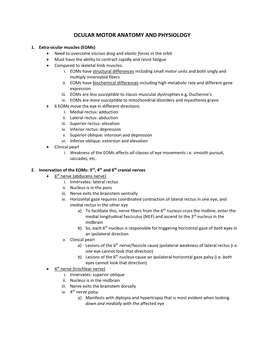 Ocular Motor Anatomy and Physiology