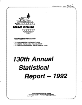 130Th Annual Statistical Report 1992
