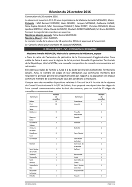 Compte-Rendu Du Conseil Municipal