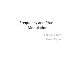 Frequency and Phase Modulation