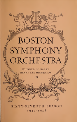 Boston Symphony Orchestra Concert Programs, Season 67, 1947-1948