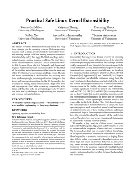 Practical Safe Linux Kernel Extensibility