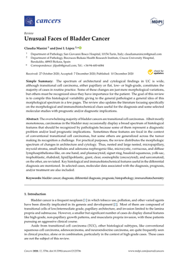 Unusual Faces of Bladder Cancer