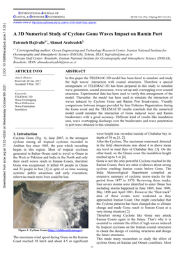 A 3D Numerical Study of Cyclone Gonu Waves Impact on Ramin Port