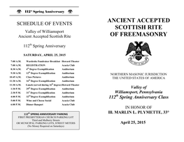 Ancient Accepted Scottish Rite of FREEMASONRY