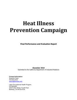Heat Illness Prevention Campaign