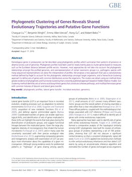 Phylogenetic Clustering of Genes Reveals Shared Evolutionary Trajectories and Putative Gene Functions