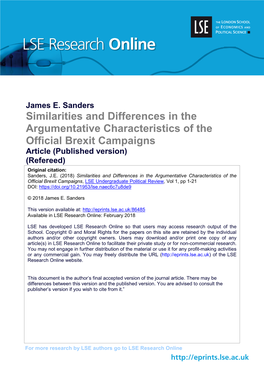 Similarities and Differences in the Argumentative Characteristics Of