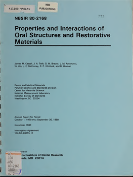 Properties and Interactions of Oral Structures and Restorative Materials