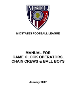 Manual for Game Clock Operators, Chain Crews & Ball Boys