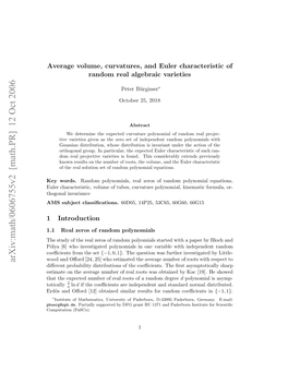 Arxiv:Math/0606755V2 [Math.PR] 12 Oct 2006 Optto (Pasco)