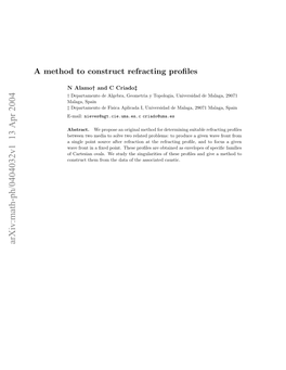 A Method to Construct Refracting Profiles