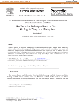 Gas Extraction Techniques Based on Gas Geology in Zhengzhou Mining Area