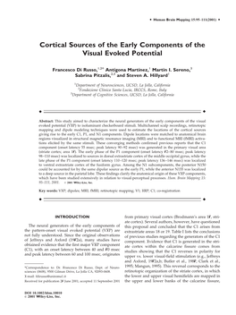 Cortical Sources of the Early Components of the Visual Evoked