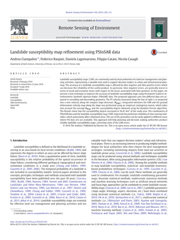 Landslide Susceptibility Map Refinement Using Psinsar Data