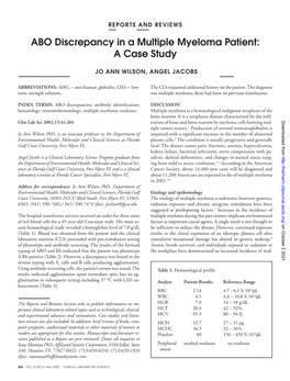 ABO Discrepancy in a Multiple Myeloma Patient: a Case Study