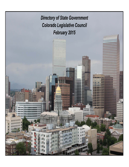 Directory of State Government Colorado Legislative Council February 2015