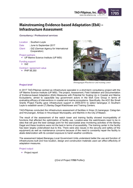 Eba) – Infrastructure Assessment