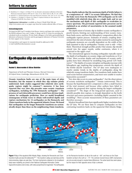 Earthquake Slip on Oceanic Transform Faults