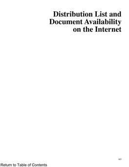 Distribution List and Document Availability on the Internet