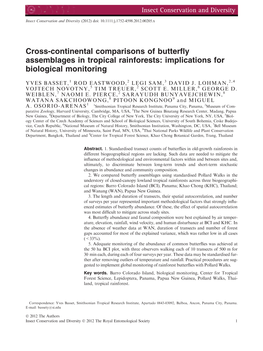 Crosscontinental Comparisons of Butterfly Assemblages in Tropical