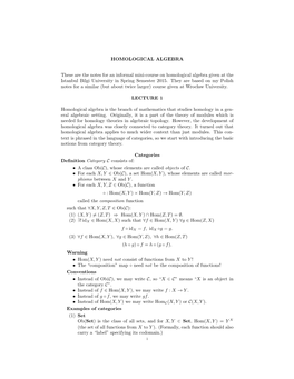 Homological Algebra