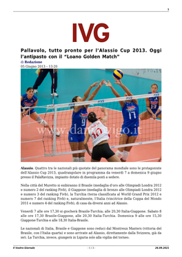 Loano Golden Match” Di Redazione 05 Giugno 2013 – 13:20