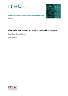 ITRC WS2 IUK Infrastructure Hazard and Data Report