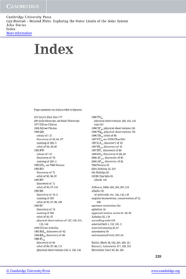 Beyond Pluto: Exploring the Outer Limits of the Solar System John Davies Index More Information Index