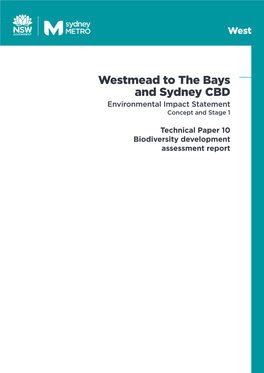 Sydney Metro West – Stage 1, Technical Paper 10: Biodiversity Development Assessment Report