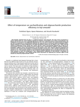 Effect of Temperature on Saccharification And