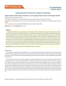 Cronicon OPEN ACCESS EC ANAESTHESIA Review Article