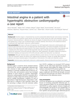 Intestinal Angina in a Patient with Hypertrophic Obstructive
