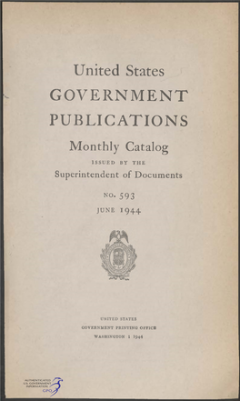 United States Government Publications Monthly Catalog, June