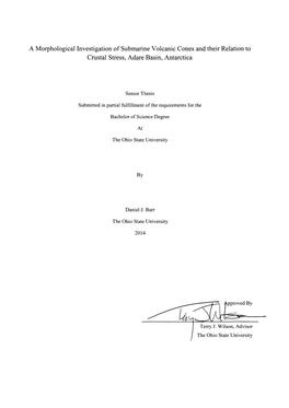 A Morphological Investigation of Submarine Volcanic Cones and Their Relation to Crustal Stress, Adare Basin, Antarctica