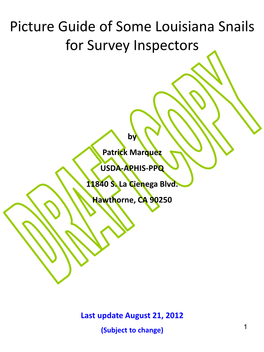 Picture Guide of Some Louisiana Snails for Survey Inspectors